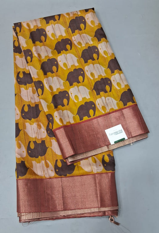 Yellow Tussar Saree 