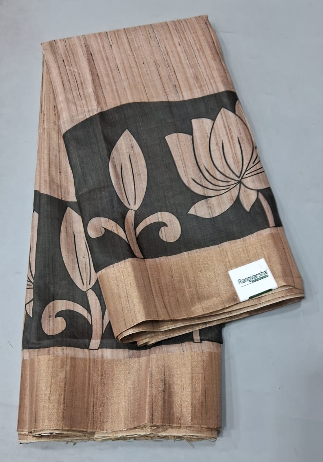 Beige Tussar Saree 