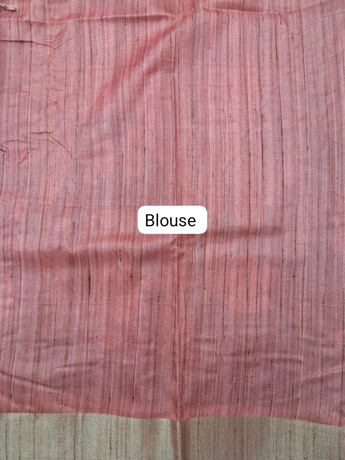 Flamigo Pink Tussar Saree Blouse