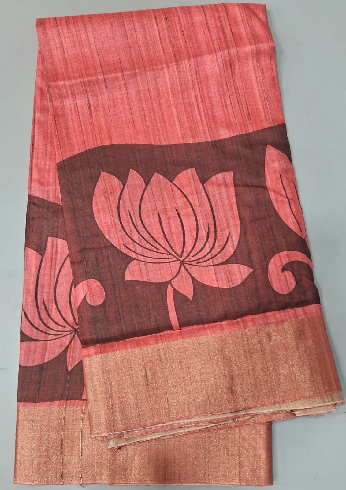 Flamigo Pink Tussar Saree