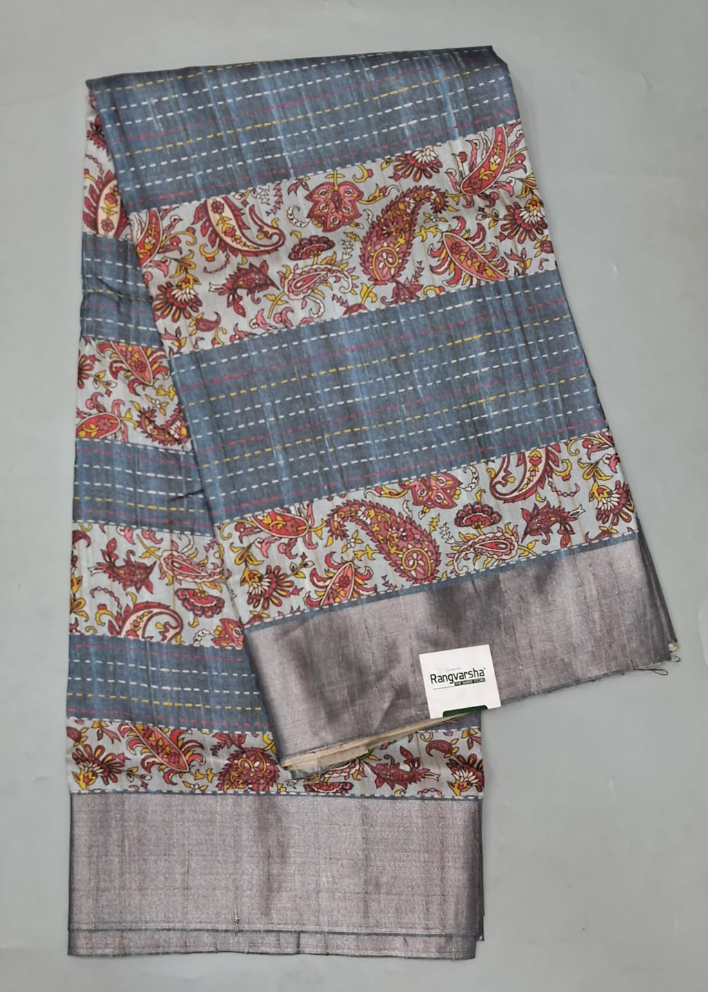 Grey Tussar Saree