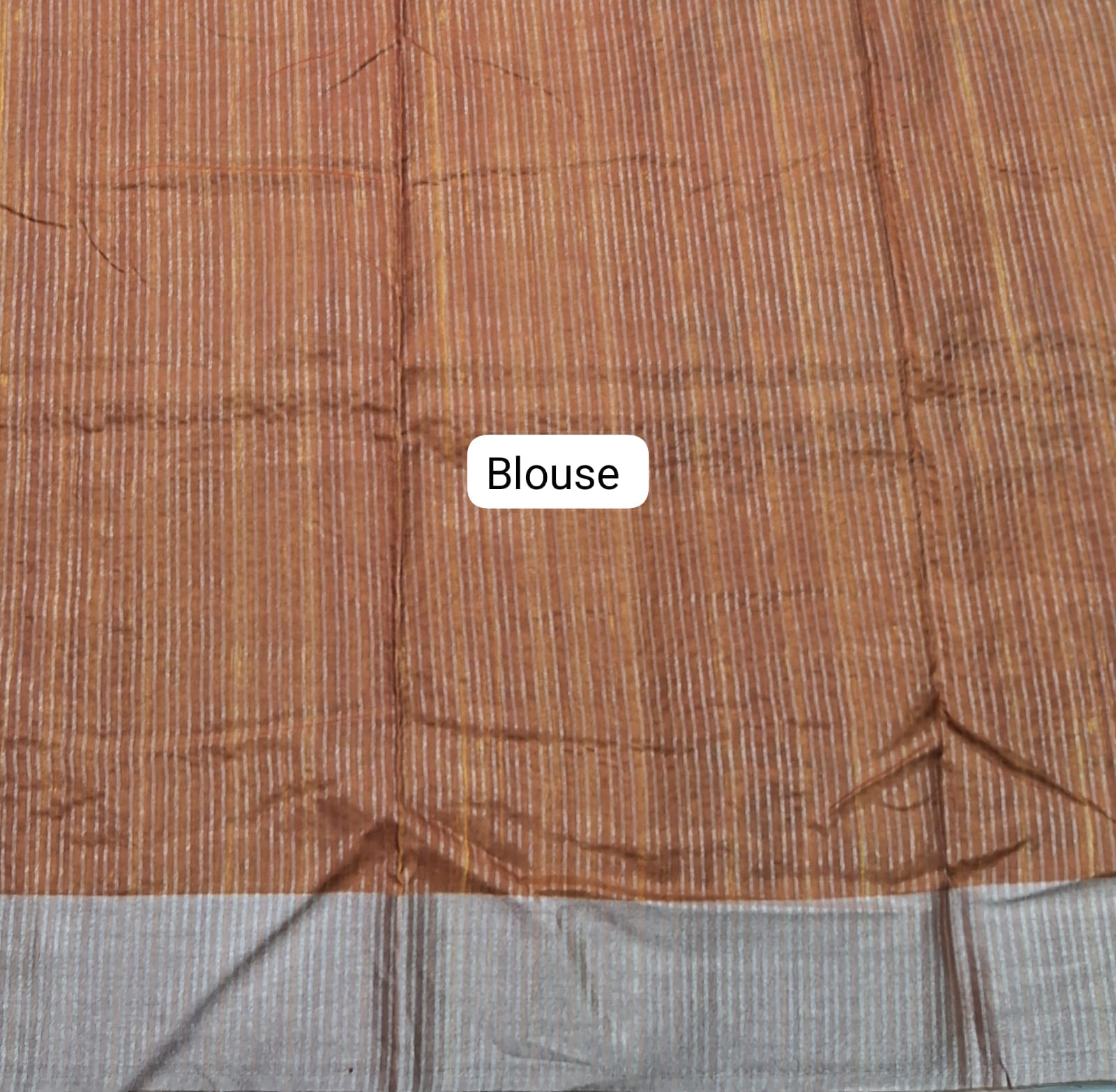 Orange Tussar Saree Blouse