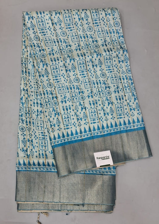 Off-White Tussar Saree