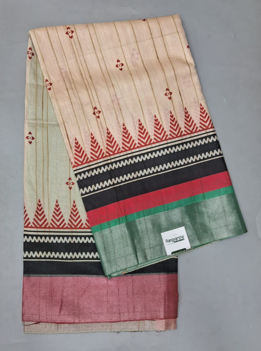 Cream Tussar Saree
