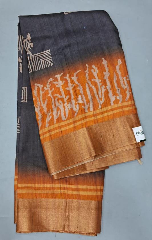 Black Tussar Saree 