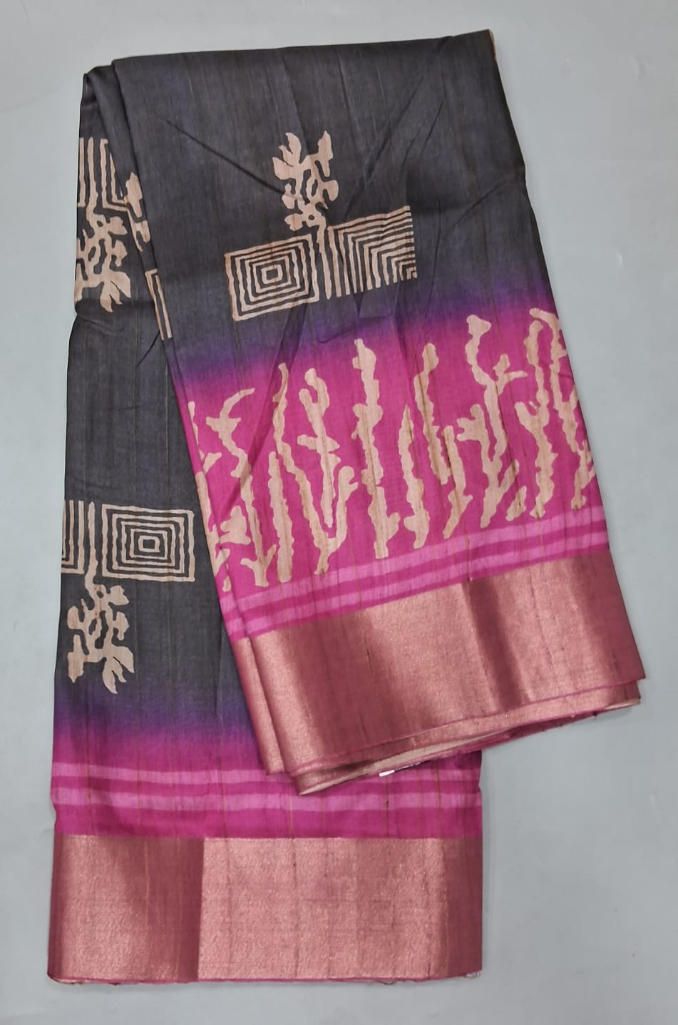Black Tussar Saree 