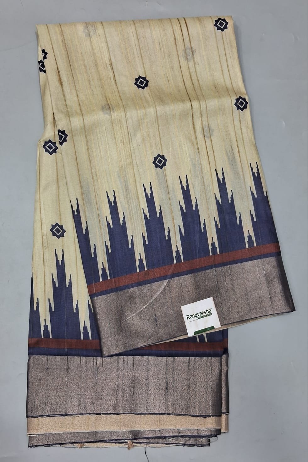 Beige Tussar Saree