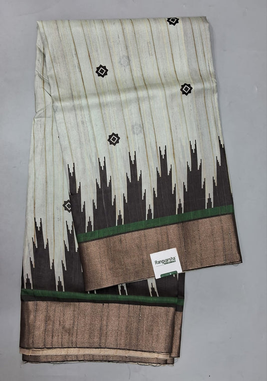 Off-White Tussar Saree