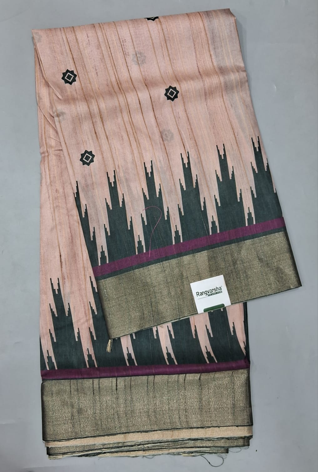 Peach Tussar Saree  