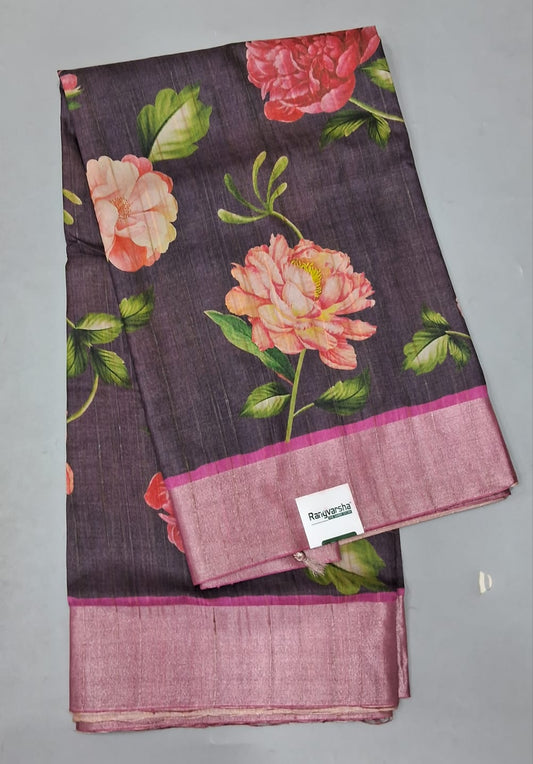 Purple Tussar Saree 