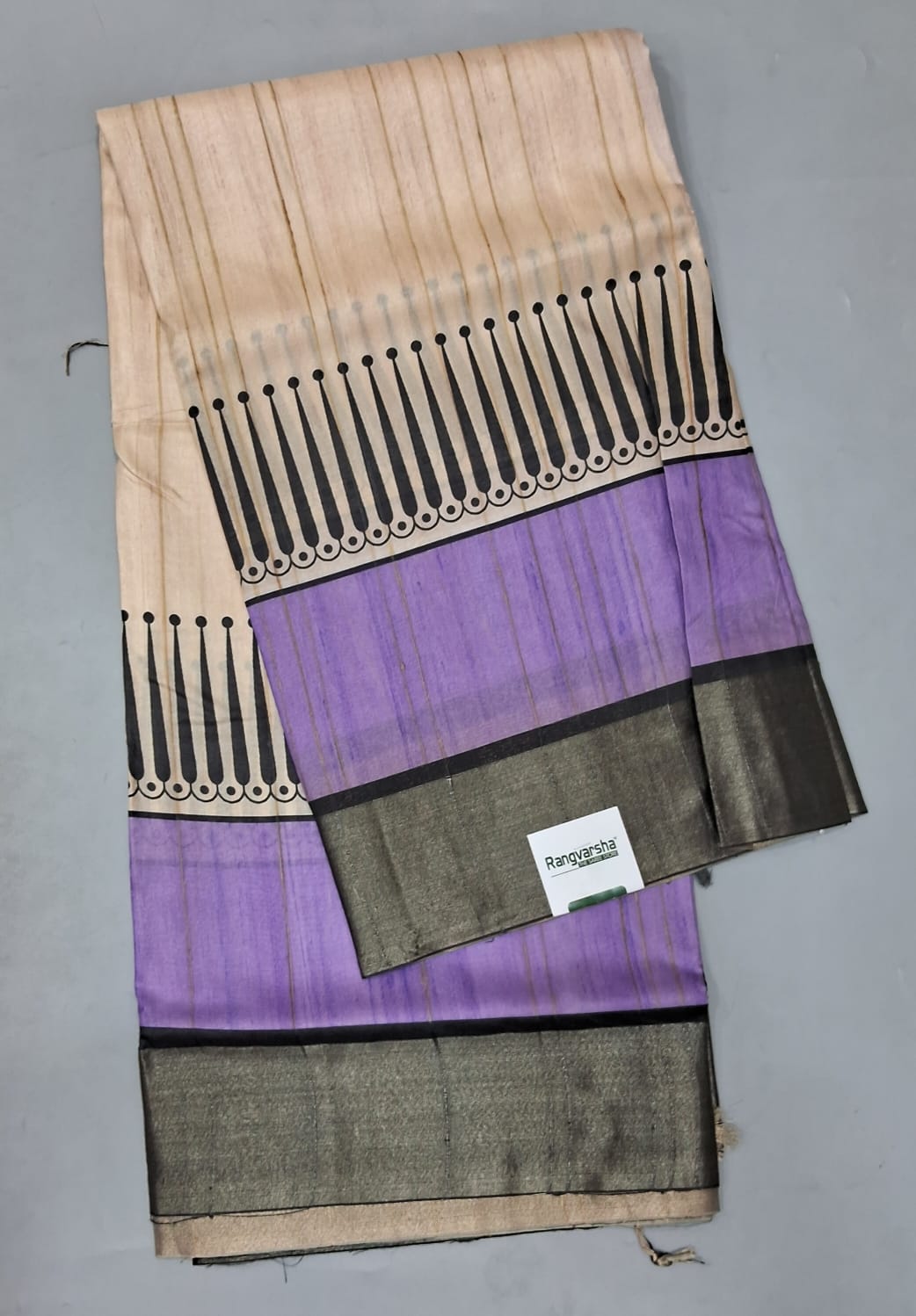 Beige Tussar Saree