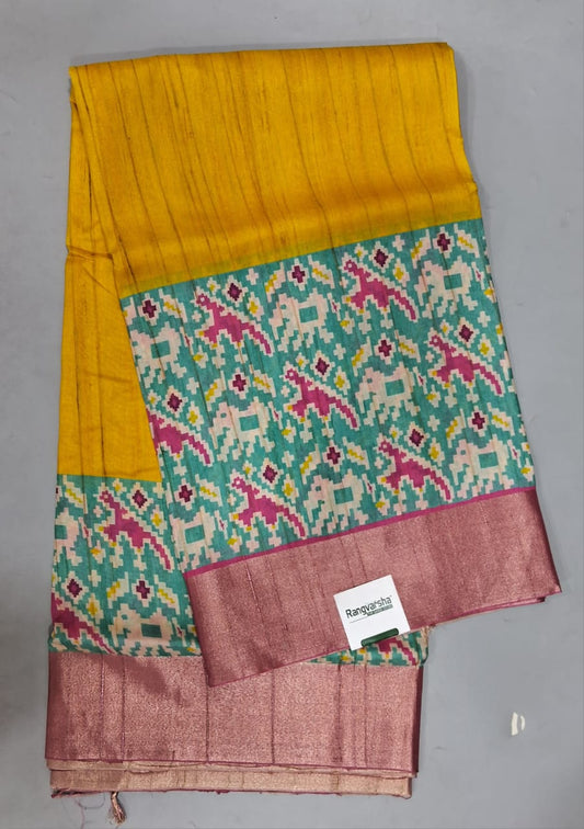 Yellow Tussar Saree 