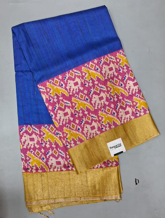 Royal Blue Tussar Saree