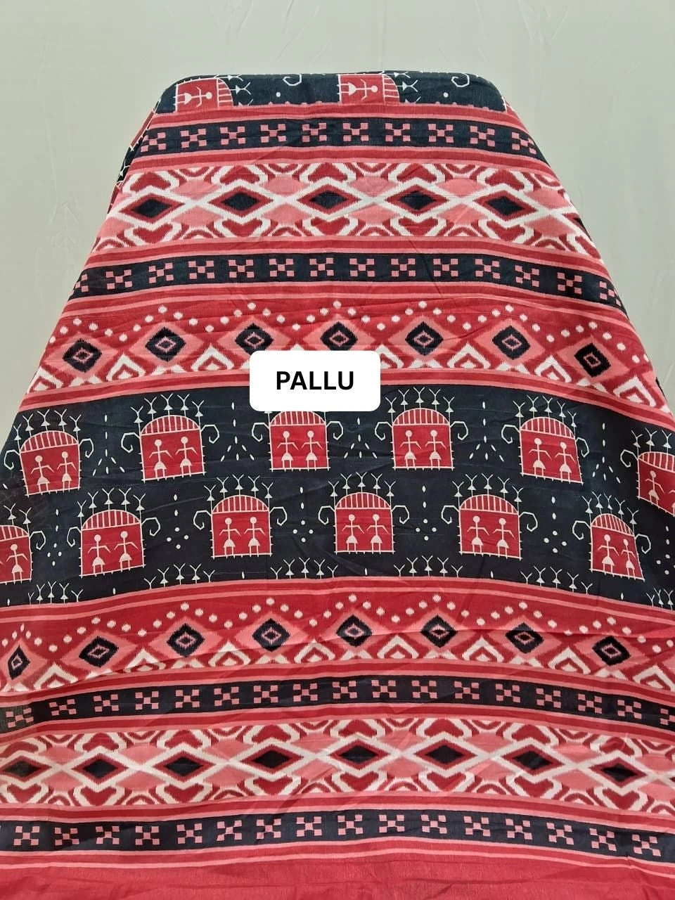 Premium Black Semi Tussar Saree pallu