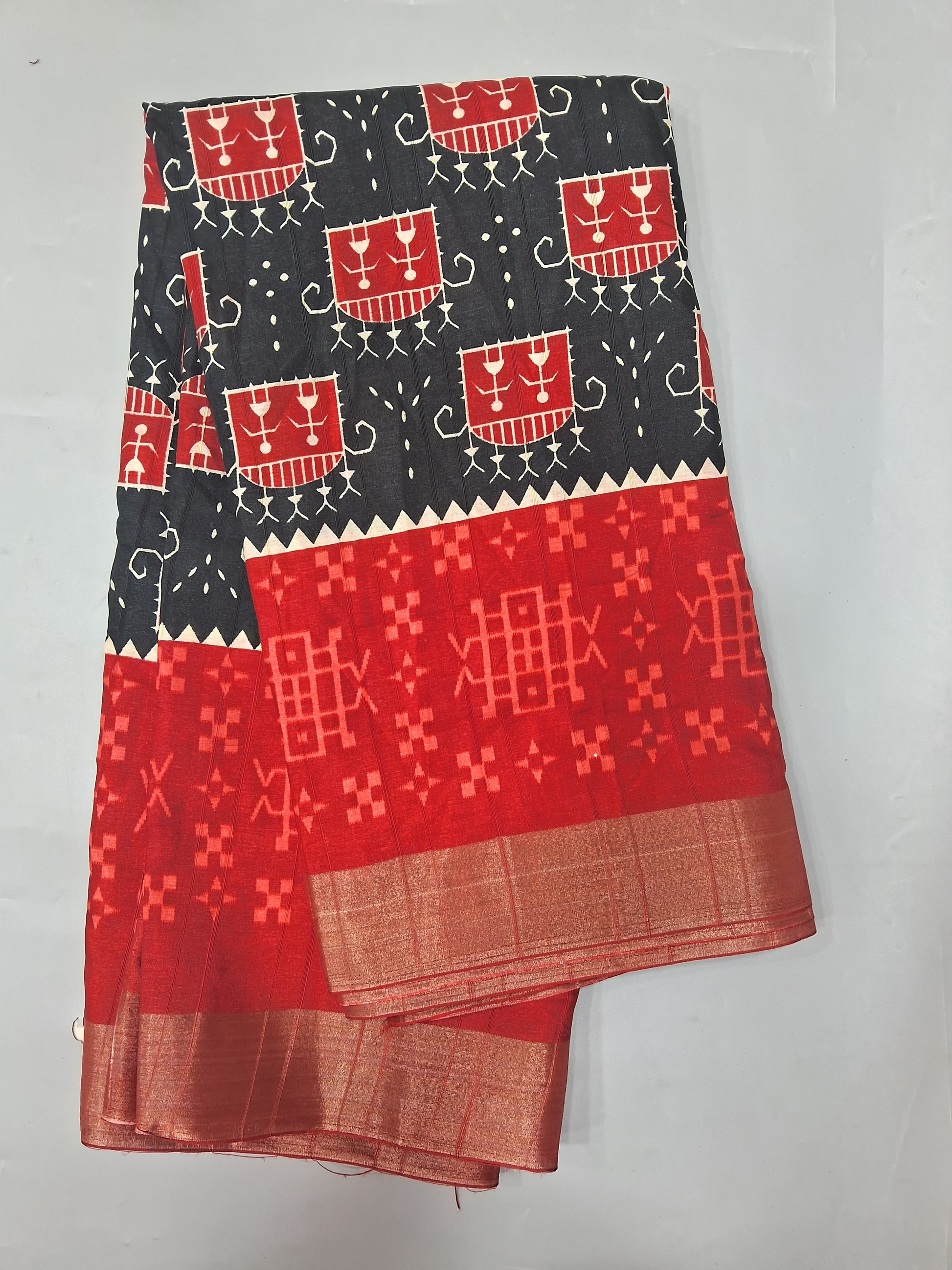 Black Semi Tussar Saree