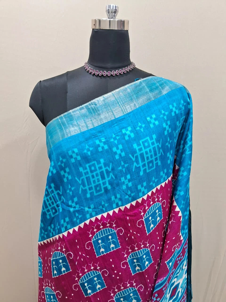 Pink Semi Tussar Saree 