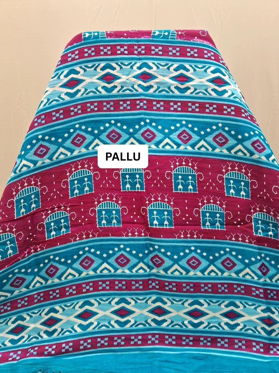 Pink Semi Tussar Saree pallu