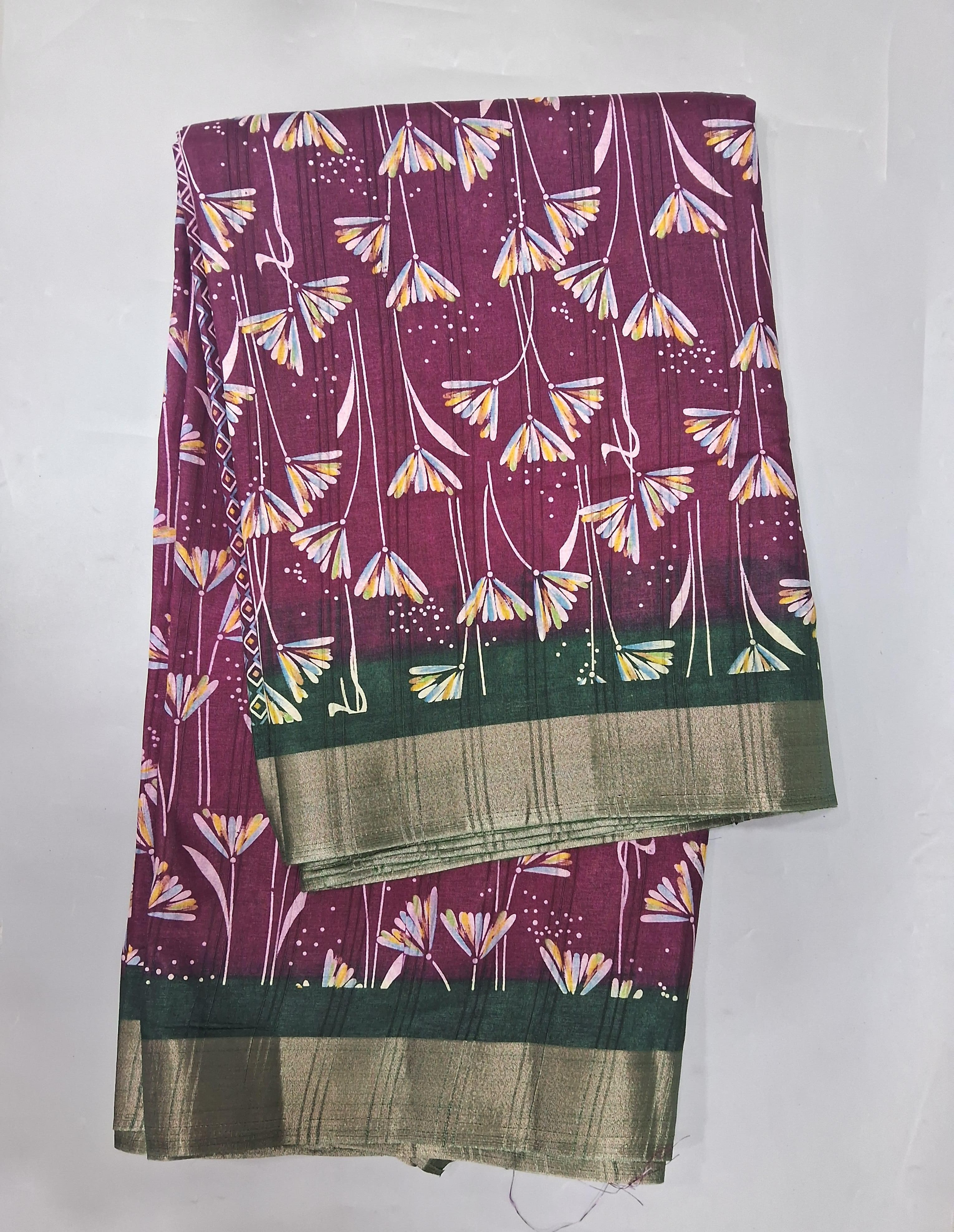 Wine Semi Tussar Saree 