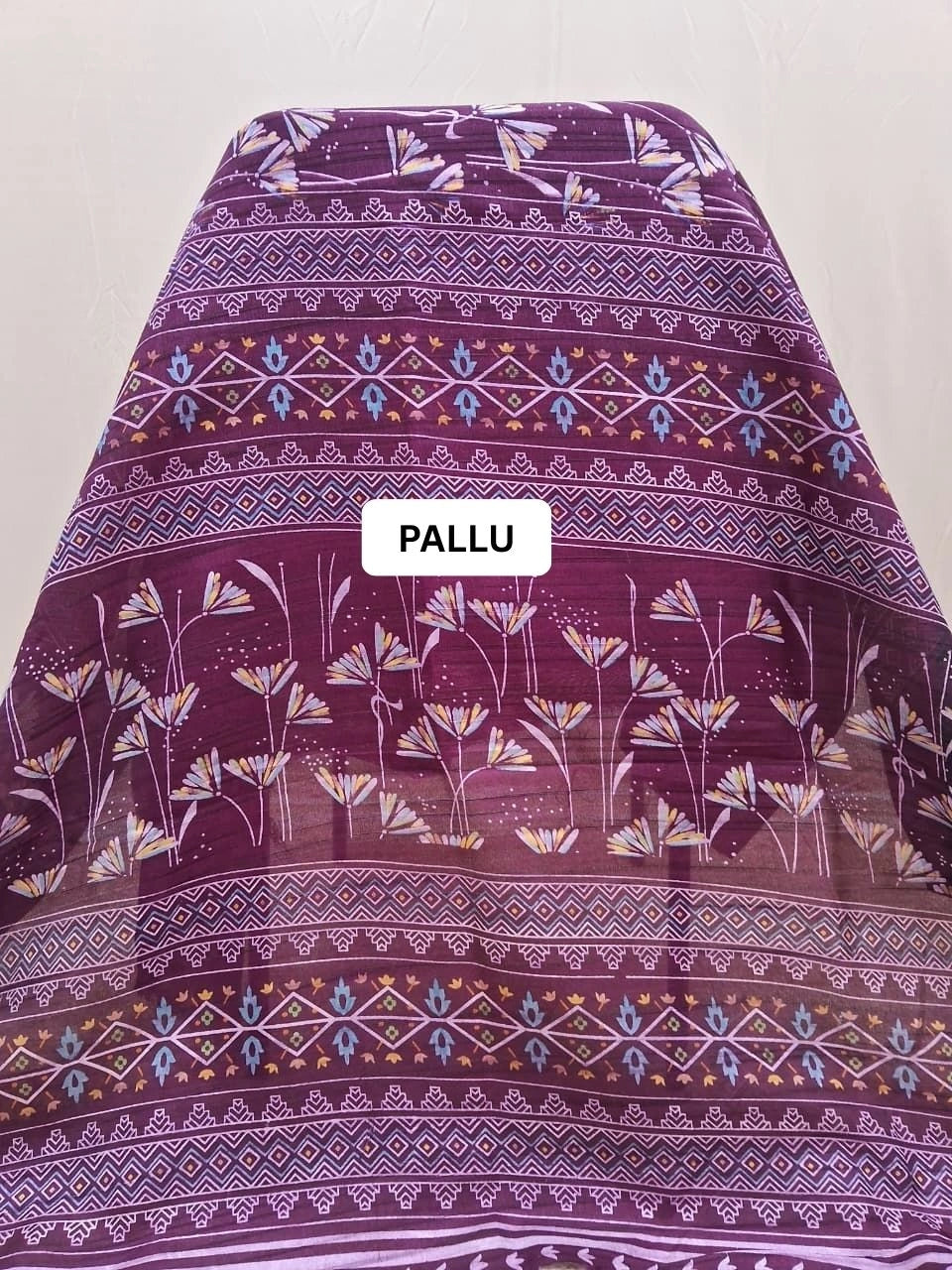 Wine Semi Tussar Saree pallu