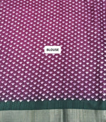 Wine Semi Tussar Saree blouse