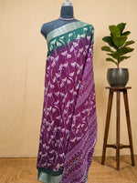 Wine Semi Tussar Saree