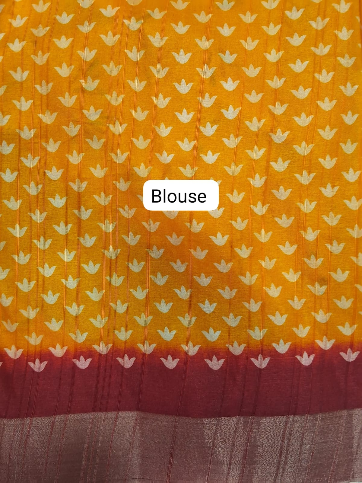 Mango Yellow Semi Tussar Saree Blouse