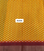 Mango Yellow Semi Tussar Saree blouse