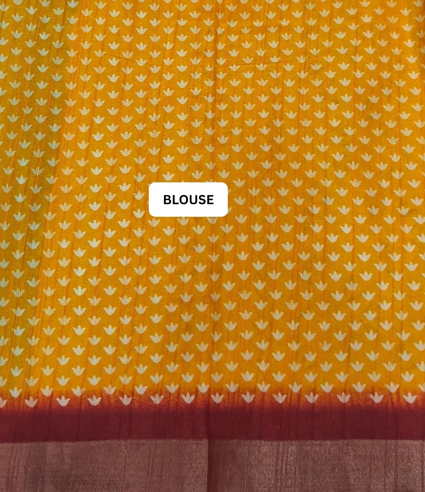 Mango Yellow Semi Tussar Saree blouse