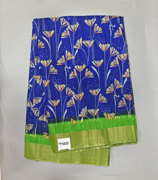 Royal Blue Semi Tussar Saree