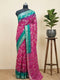 Pink Semi Tussar Saree with multicoloured flower print