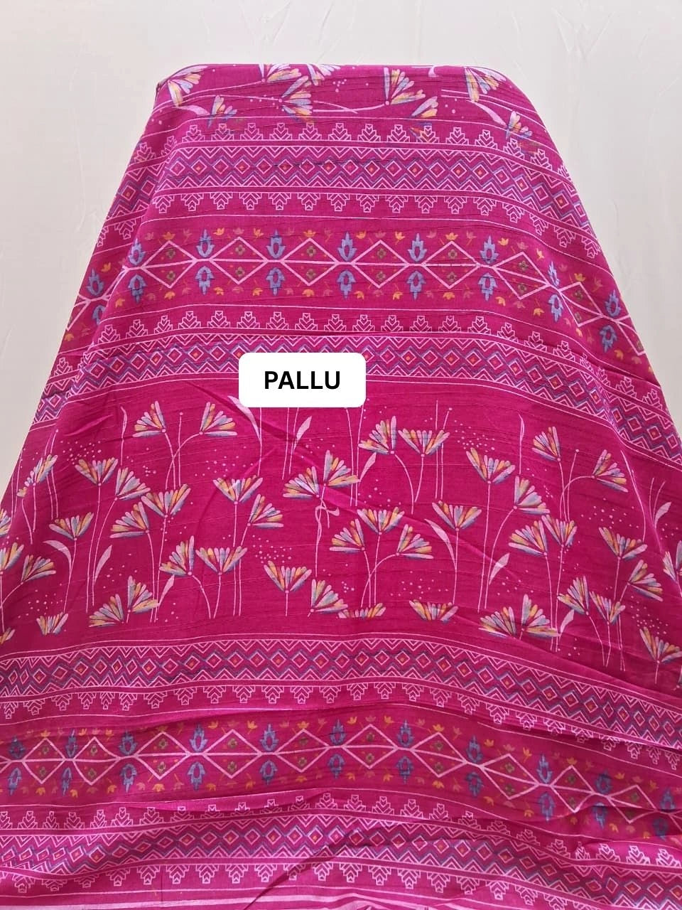 Pink Semi Tussar Saree pallu