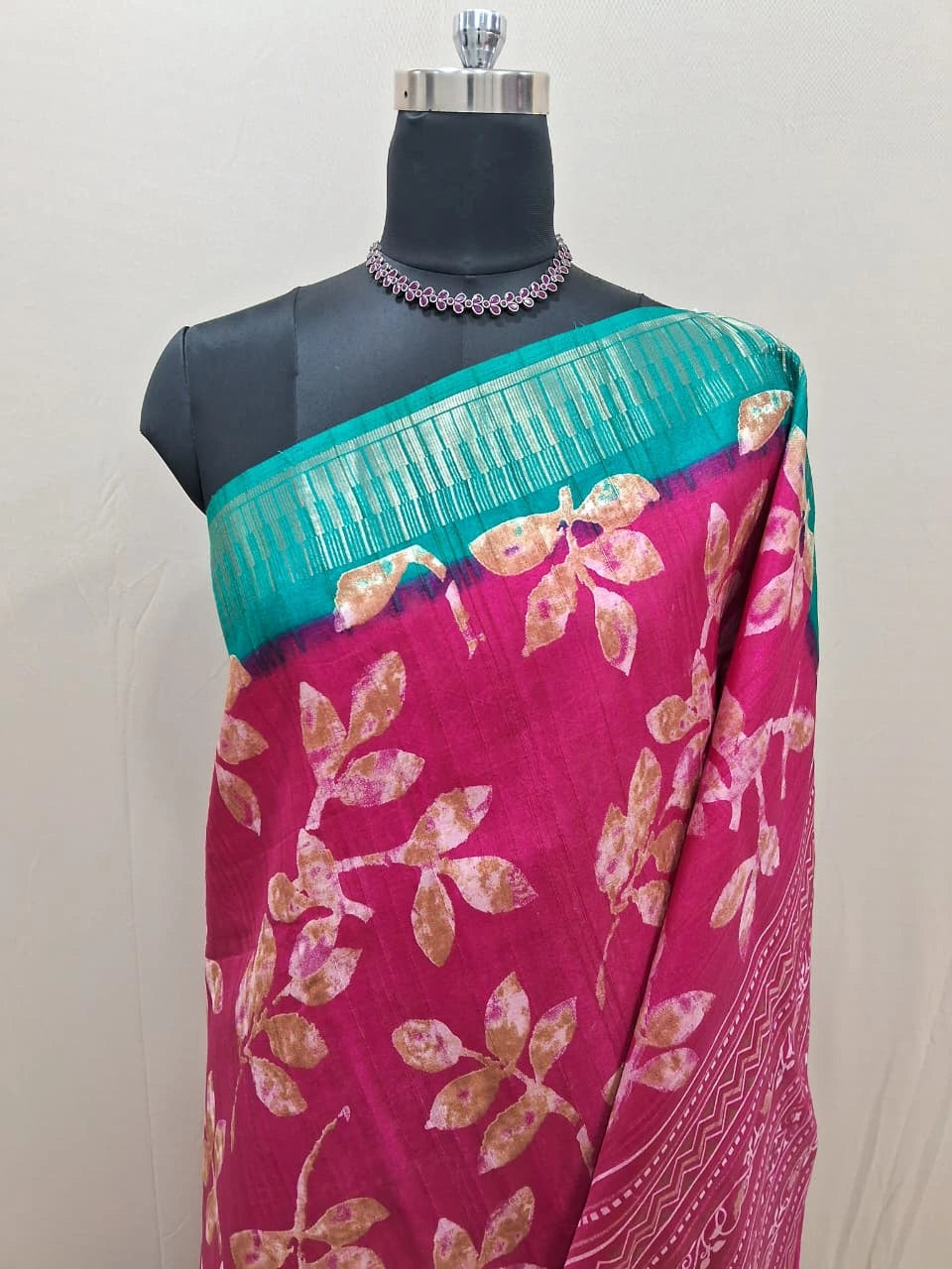 Pink Semi Tussar Saree
