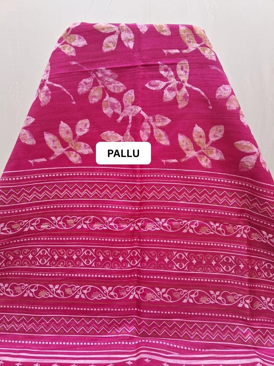 Pink Semi Tussar Saree pallu