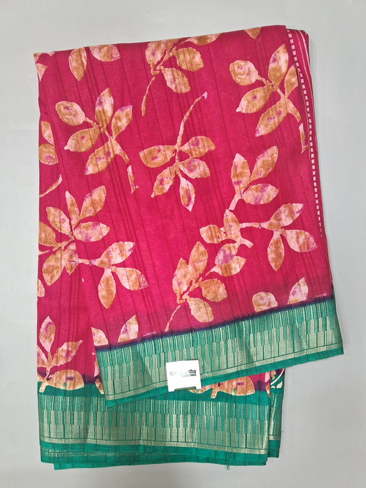 Pink Semi Tussar Saree