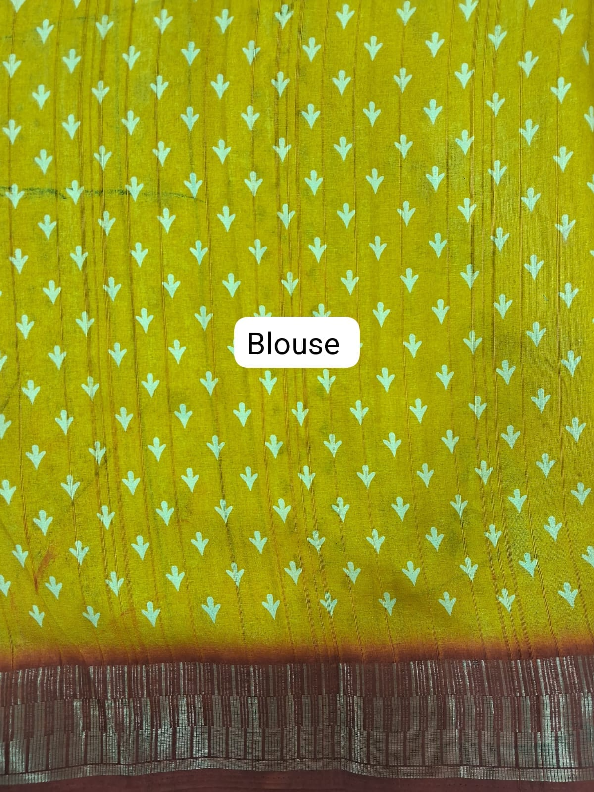 Mango Yellow Semi Tussar Saree Blouse