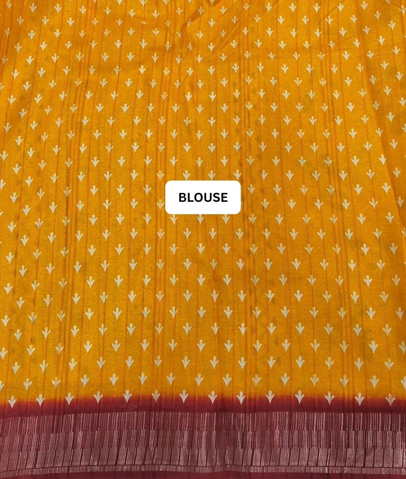 Mango Yellow Semi Tussar Saree Blouse