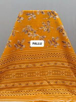 Mango Yellow Semi Tussar Saree pallu