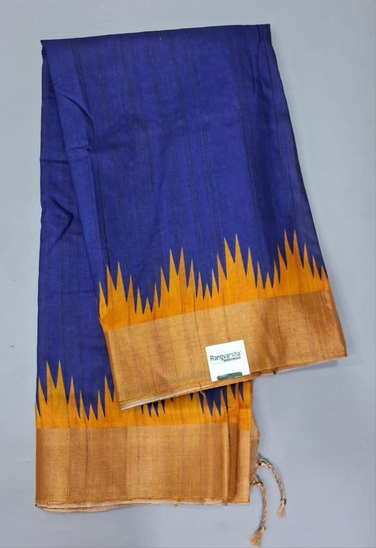 Royal Blue Semi Tussar Saree