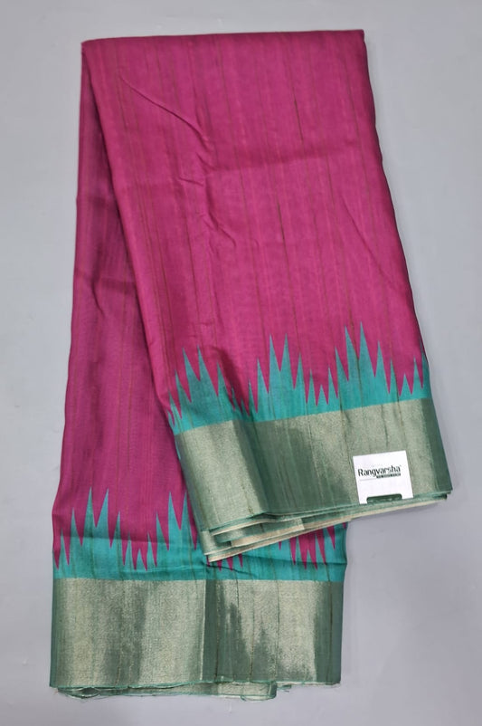 Rani Pink Semi Tussar Saree