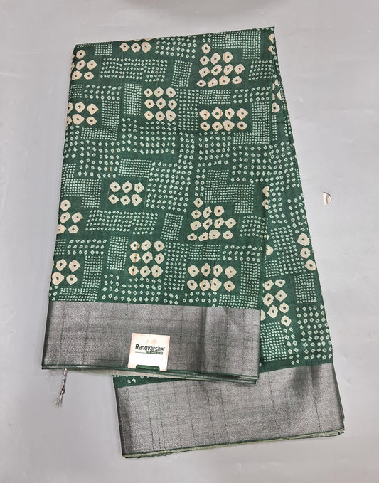 Green Semi Tussar Saree 
