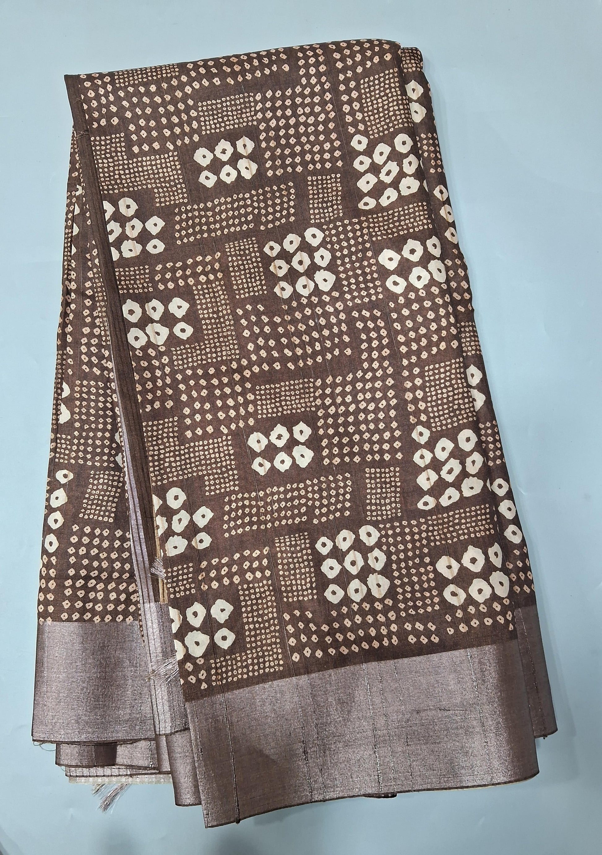 Brown Semi Tussar Saree