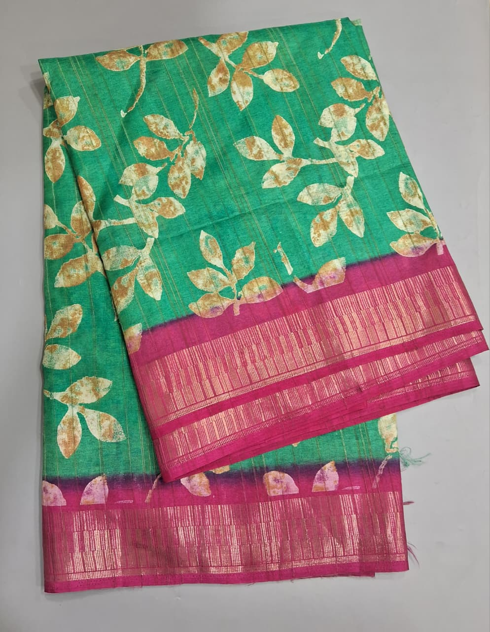 Green Semi Tussar Saree