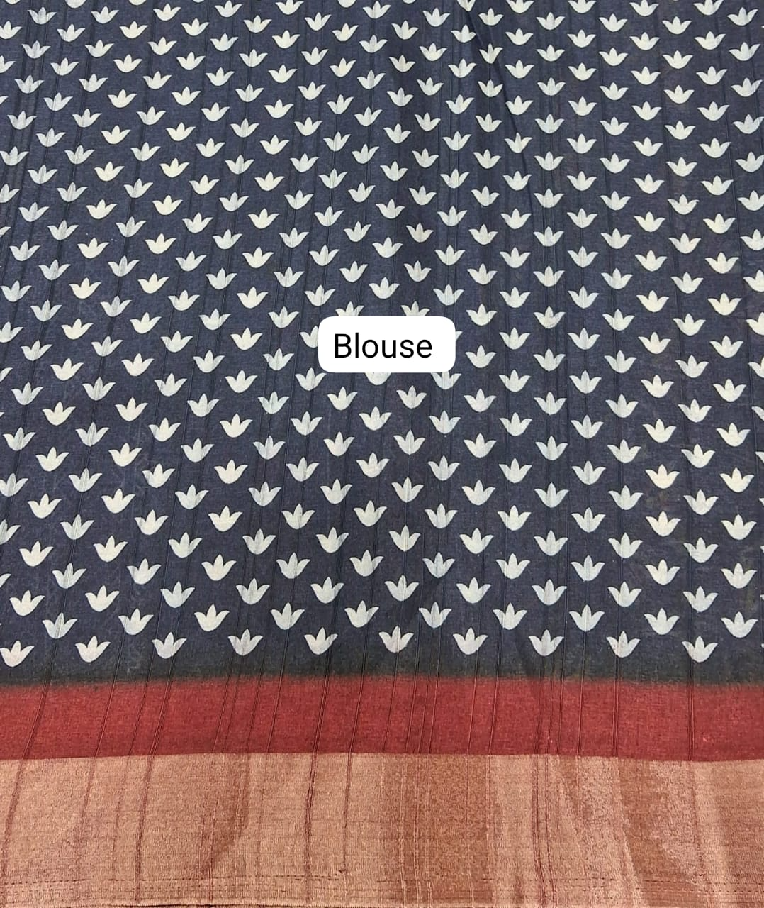 Blue Semi Tussar Saree Blouse