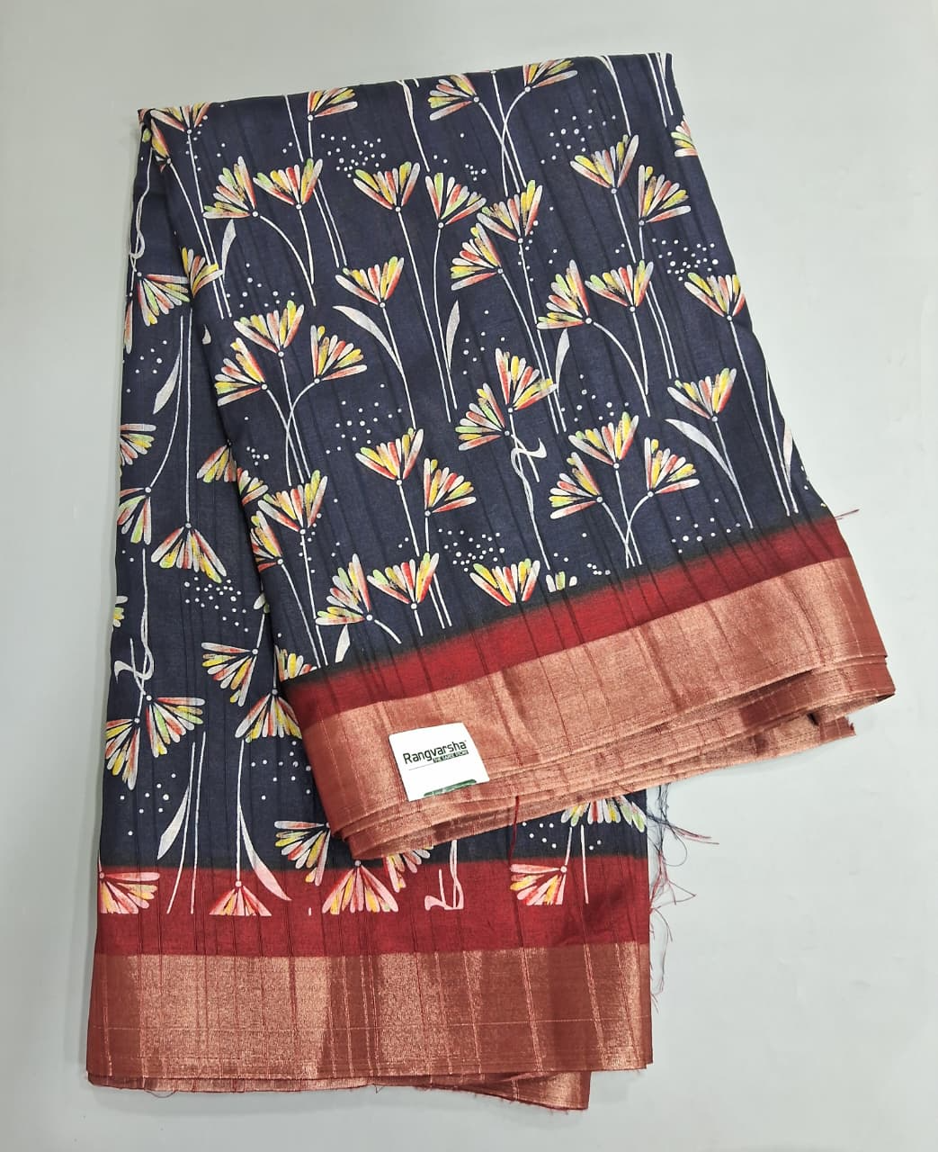 Blue Semi Tussar Saree