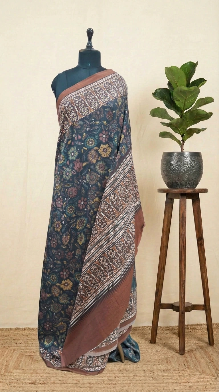 Black Gicha Tussar Saree