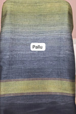 Mehandi Green and Grey shaded Gicha Tussar Saree pallu