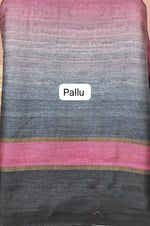 Pink and Grey shaded Gicha Tussar Saree pallu