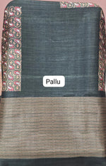 Green Gicha Tussar Saree Pallu