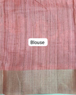 Peach Pink Semi Tussar Saree Blouse