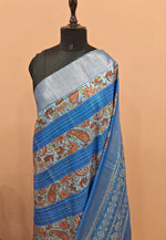 Blue Semi Tussar Saree 1